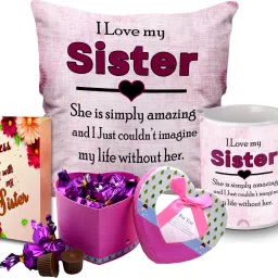 Rakhi Chocolate Combo Gifts for Sister / Behan | Return Gift for Sister-IZ22-17 Ceramic, Fiber, Paper Gift Box-image-2