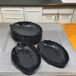 Melamine Black Designer Snacks Platters-Perfect For Kitchen Utensils Quarter Plate-image-69