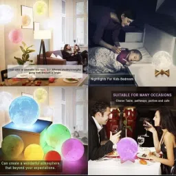 snowshell Moon Lamp, LED 7 Colors Moon Night Light Lamp, Remote & Touch Control Night Lamp image 5