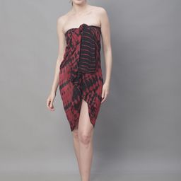 Claura Abstract Printed Swimwear Cover Up Sarong-image-2
