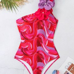 LULU & SKY One Shoulder Padded Bodysuit-picture-33