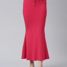 TWIN BIRDS Side Slit High-Rise Stretchable Viscose Saree Skirt-picture-14