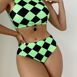 Stylecast X KPOP Colourblocked Round Neck Tankini Set-image-13