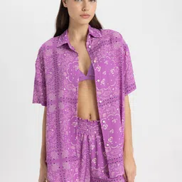 DeFacto Printed Pure Cotton Georgette Swimwear Cover up Set-image-64