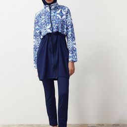 Trendyol Printed Hooded Swimwear Cover Up Set-picture-38