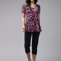 BAESD Geometric Printed Short Sleeves Swim Set-image-38