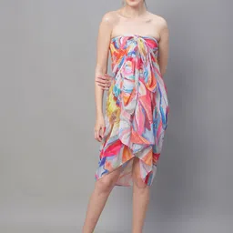 Claura Abstract Printed Swimwear Cover Up Sarong-image-15