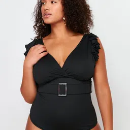 Trendyol Plus Size Ruffled Full Coverage Bodysuit-image-5