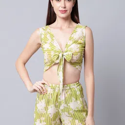 EROTISSCH Printed Twisted With Tasseled Two Piece Swim Set-image-3