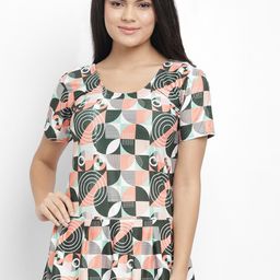 N-Gal Women White & Black Printed Peplum Swimsuit-image-53