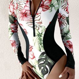 Stylecast X KPOP Floral Printed Bodysuit Swimwear-image-63