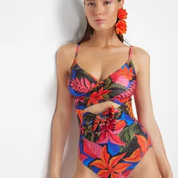 Trendyol Floral Printed Shoulder Straps Swim Bodysuit-picture-5