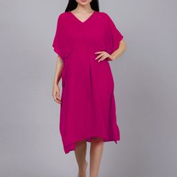 EROTISSCH Women Pink Solid Cover-Up Dress-image-8
