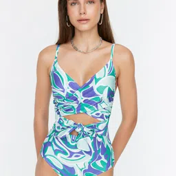 Trendyol Abstract Printed Shoulder Straps Swim Bodysuit-4