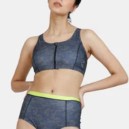 Zelocity by Zivame Women Black Printed Swimwear-image-49