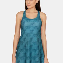 Zelocity by Zivame Women Green Printed Swimwear-28
