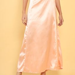 Soch Women Peach-Colored Solid Saree Shapewear-image-13
