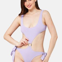 Luxury By ZeroKaata Ribbed Beach-Wear Bodysuit with Tie-Up Detail-image-50