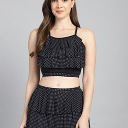 CUKOO Polka Dots Printed Padded Skirtini Swimwear-image-32