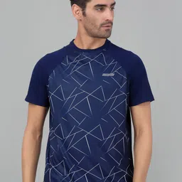 Cantabil Geometric Printed Round Neck Casual T-shirt-image-2