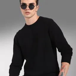 High Star Round Neck Long Sleeves Cotton Pullover Sweater-image-73