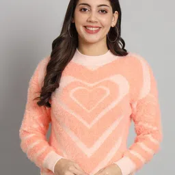 BROOWL Graphic Printed Fuzzy Woolen Pullover Sweater-image-73