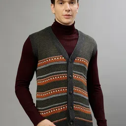LINDBERGH Fair Isle Printed V-Neck Sleeveless Cardigan Sweater-image-68