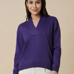 Allen Solly Woman V-Neck Long Sleeves Pullover-image-65