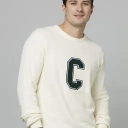 Celio Typography Embroidered Cotton Pullover-image-94