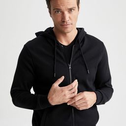 DeFacto Hooded Front-Open Sweatshirt image 1