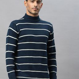 Style Quotient Men Teal & White Striped Sweater Vest-image-20
