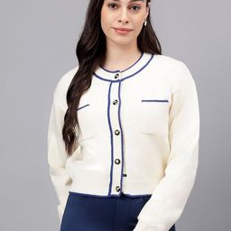 Xpose Round Neck Crop Cardigan-picture-26