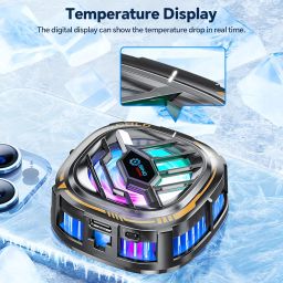 CHONCHOW Magnetic Cell Cooler - RGB Fan, Phone Radiator with Temp Display for Gaming & Live Streaming (PH-X76) image 2