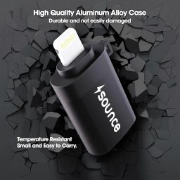 Sounce Lightning Male to USB 3.0 A OTG Adapter – High-Speed Data Transfer, Plug & Play, Compatible with iPad, iPhone 15, 14, 13, 12, 11, X & Other Series – Durable & Portable (Black) image 5