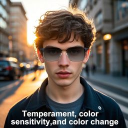 Smart Bluetooth Glasses for Women Men with Speaker Physical Color-Change Anti-Blue Light Polarized Built-in Microphone for Android iOS (Silver Frame) image 5