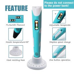 Magicwand 3D Pen with LCD Display【3 Metres Each 3 Filaments】【with USB】【Pack of 1】 image 4