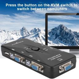 1Goal Multiport Monitor Hub, 4 Ports USB KVM VGA/SVGA Monitor Hub Computer Switch Box Adapter Devices for PC Keyboard Mouse image 2