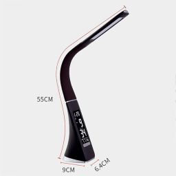 DR Mall Business Desk Lamp - Eye-Caring Table Lamp Office Study Desk Table with Children Eye Protection Switch Calendar Thermometer Time & Alarm Clock, Touch Control USB Touch Switch image 4