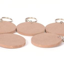 MDF Key Chains Wood Sheet Craft - MDF Plain Circle-Shaped Key Chains for Painting Wooden Sheet Craft - Set of 20-2 in X 2 in for Decoupage MDF Plains, Resin Art Work & Decoration (Round) image 1