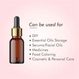 PACKCESS 10ML Amber Glass Dropper Bottle With Golden Black Silicon Teat | Refillable, Reusable | Leak Proof For Essential Oils, Blends | DIY Face Oil & Perfume Bottle (10) image 1