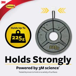 3M Command, Micro Utility Wall Hooks, Up to 225gms, Holds Strongly, Reusable, Adhesive hooks for wall, Multi-surface damage free hooks for hanging (White, 3hooks, 4 stripss), Plastic image 1