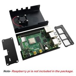 Raspberry Pi 4 Case Pi 4 Aluminum Case Raspberry Pi 4 Case Pi 4 Model B Case Raspberry Pi 4 Aluminum Alloy Case with Cooling Fan for Pi 4/ Pi 4B - Black image 4