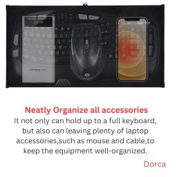 Dorca® Nylon Keyboard Dust Cover - Universal Computer Keyboard Protector Sleeve Bag for Full Size, 108 Keys, PC, Mechanical Gaming Keyboards, Logitech, iMac Magic Keyboard, and More (Black) image 3