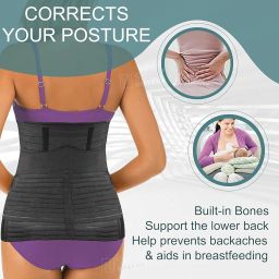3 in 1 Postpartum Support - Recovery Belly Belt Free Size Abdominal Support for post Delivery, Slimming Waist, Lower Back Pain, Tummy Reduction Belt For Belly After Delivery C-Section image 3
