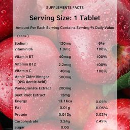 Approk Apple Cider Vinegar Effervescent Tablet with Weight Loss with Vitamin B6 and B12, 100% Veg, Sugar free, Pack of 1, 20 Effervescent Tablet image 3