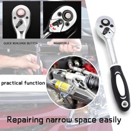 DIP 46 in 1 Pcs Tool Kit & Screwdriver set and Precision Socket Set Wrench Set Multi Purpose Combination Tool Case, Multicolour image 4