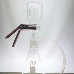 ISKO® Borosilicate glass Membrane Filter Holder Assembly with 350ml graduated sintered cup and silicone Pneumatic Pipe - 1000ml flask capacity B-40 Joint image 3