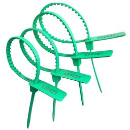 RAIBEX® Container Seal Tag Security Seals Courier Tag Small Size Safety Grip Seal Pull Tight Seal (Size 10" L) 100 PCS (Green) image 1