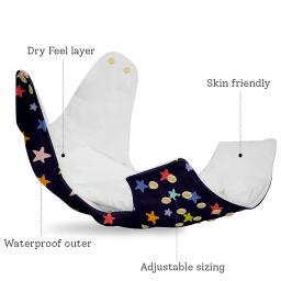 SuperBottoms BASIC - 4 Certified Soft Fleece Lined Freesize Adjustable, Washable and Reusable Cloth Diaper for babies 0-3 Years | Cloth Diaper for babies with 4 Cotton terry inserts (Assorted Prints) image 3
