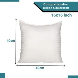 Kuber Industries Soft Microfiber Sofa Cushions 16 inch x 16 inch | Decorative Sofa Pillows for Car & Couch | Perfectly Plush and Cozy Cushion for Relaxation & Back Support | Plain White image 2